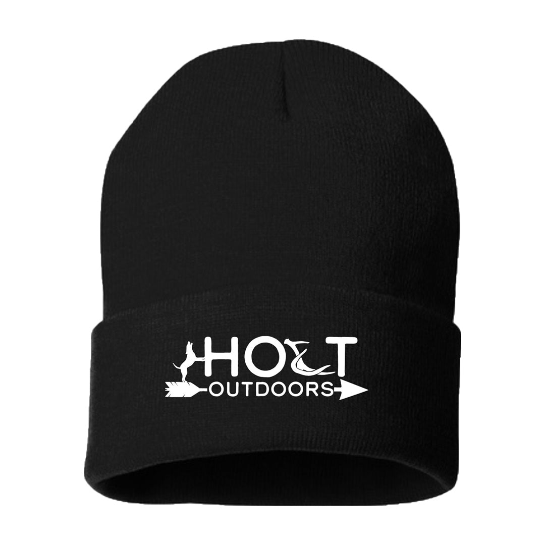 Black Holt Outdoors Embroidered Logo Stocking Hat