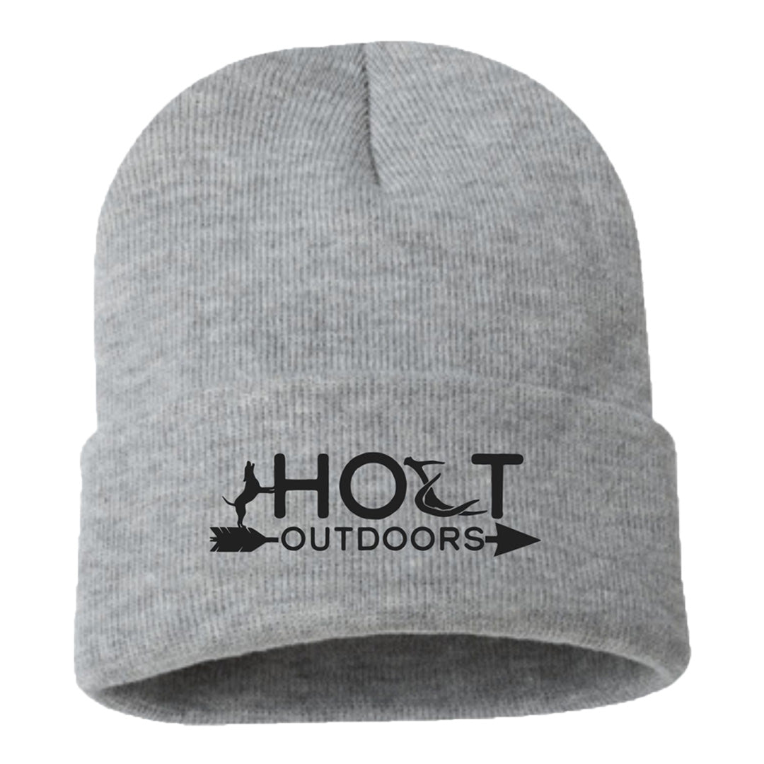Gray Holt Outdoors Embroidered Logo Stocking Hat
